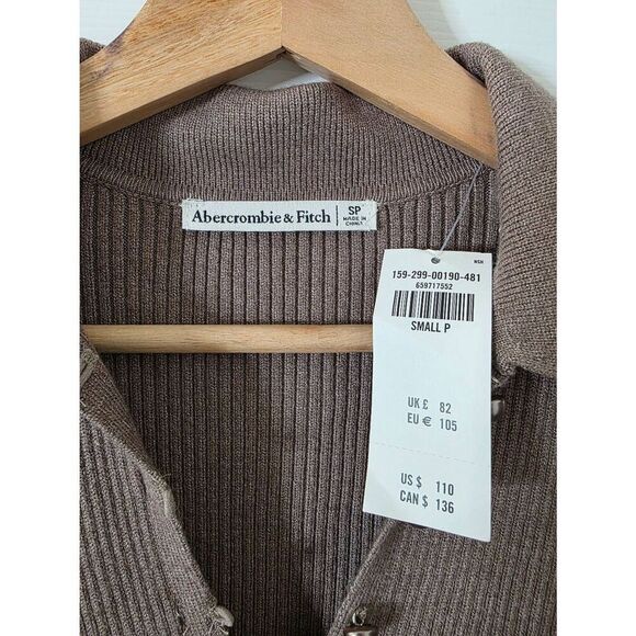Abercrombie & Fitch Collared Sweater dress, Brown Small P NWT - Picture 10 of 12